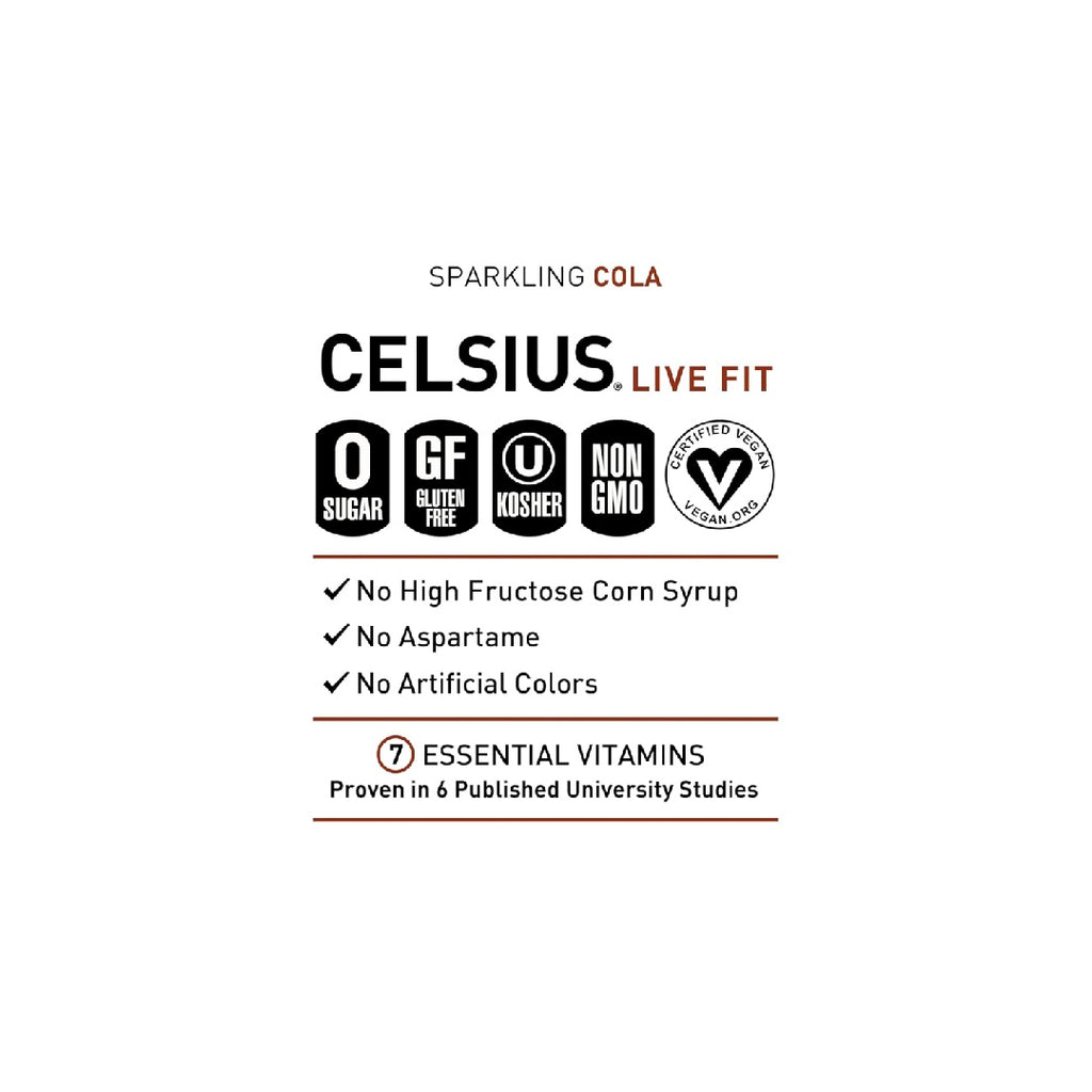 CELSIUS Sparkling Cola, Functional Essential Energy Drink 12 Fl Oz (Pack of 12)
