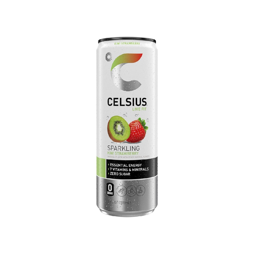 CELSIUS Sparkling Kiwi Strawberry, Sugar Free Energy Drink, 12 Fl Oz (Pack of 12)