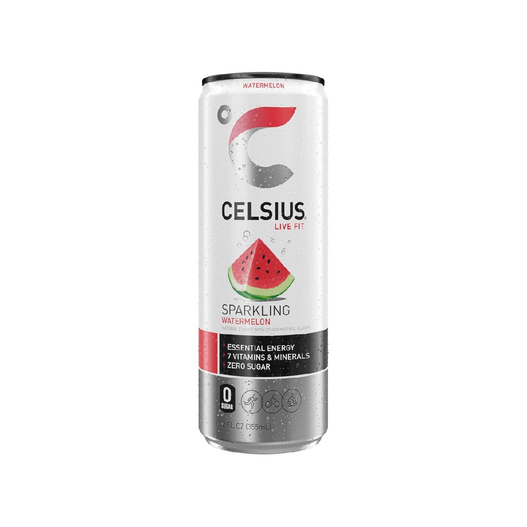 CELSIUS Sparkling Watermelon, Functional Essential Energy Drink 12 Fl Oz (Pack of 12)