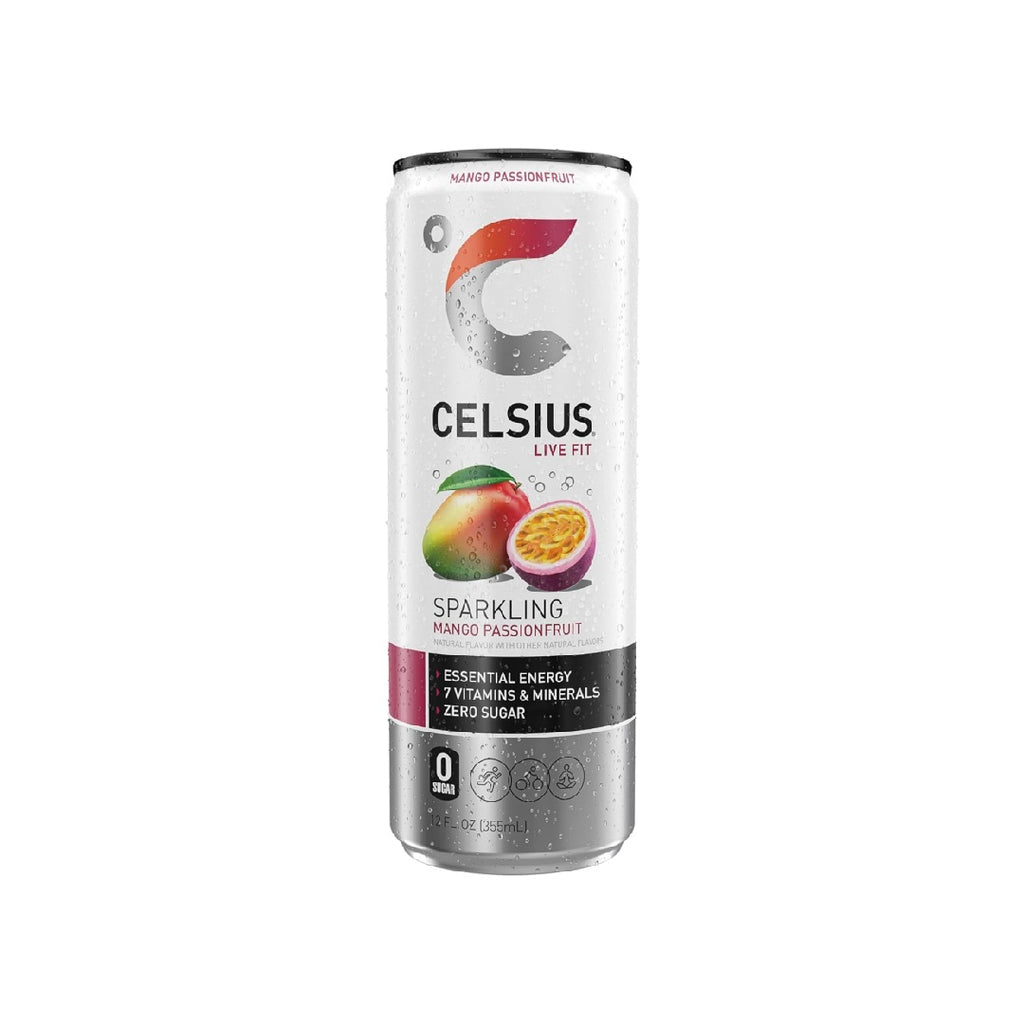 CELSIUS Sparkling Mango Passionfruit, Functional Essential Energy Drink 12 Fl Oz (Pack of 12)