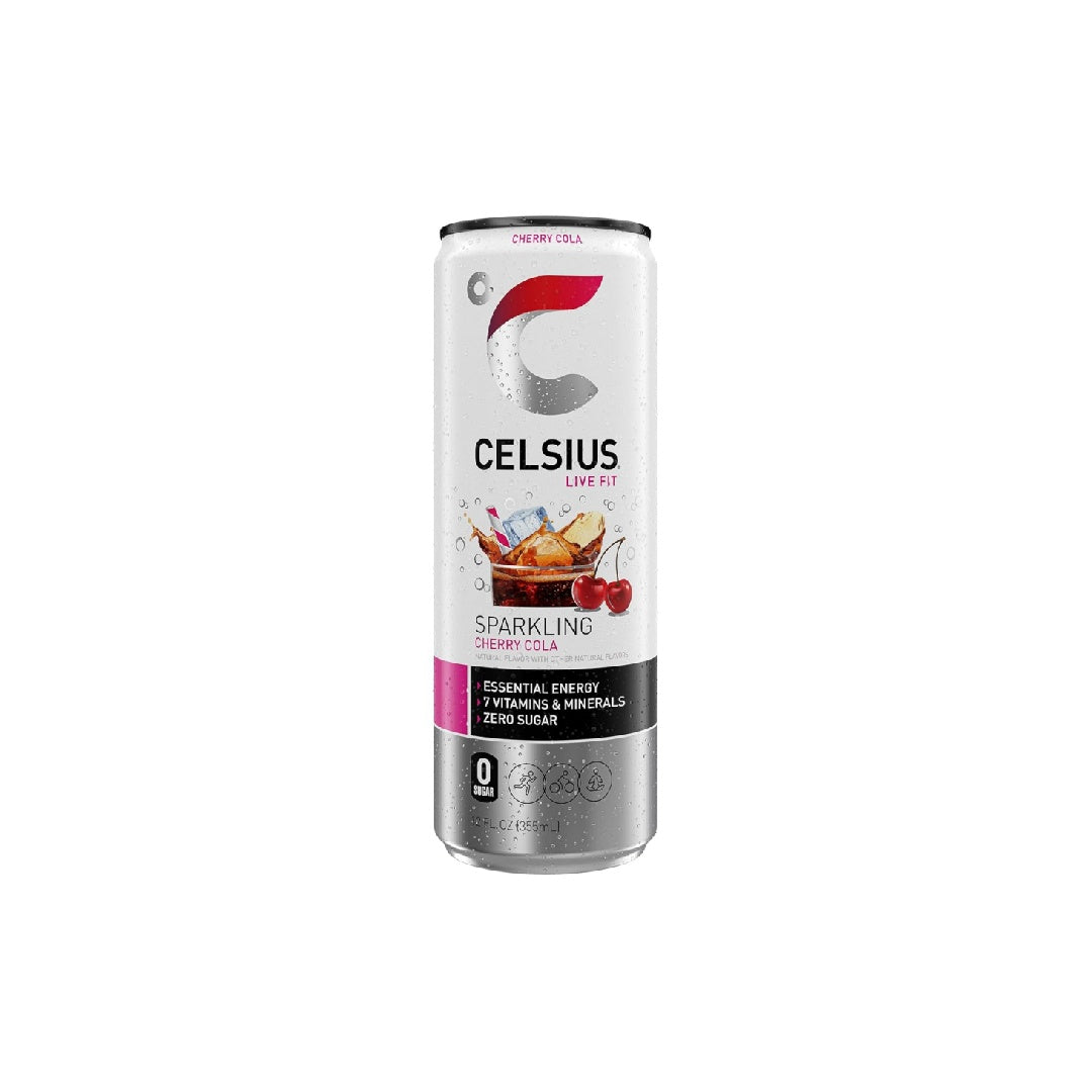 CELSIUS Sparkling Cherry Cola, Sugar Free Energy Drink, 12 Fl Oz (Pack of 12)