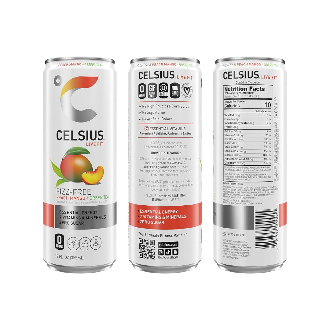 CELSIUS Fizz Free Variety Pack, Sugar Free Energy Drink, 12 Fl Oz (Pack of 12)