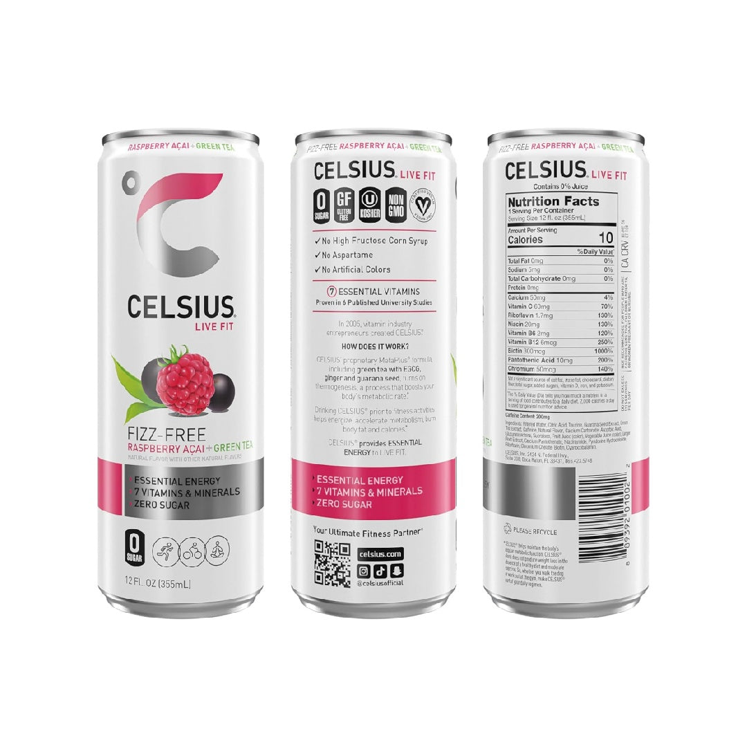 CELSIUS Fizz Free Variety Pack, Sugar Free Energy Drink, 12 Fl Oz (Pack of 12)