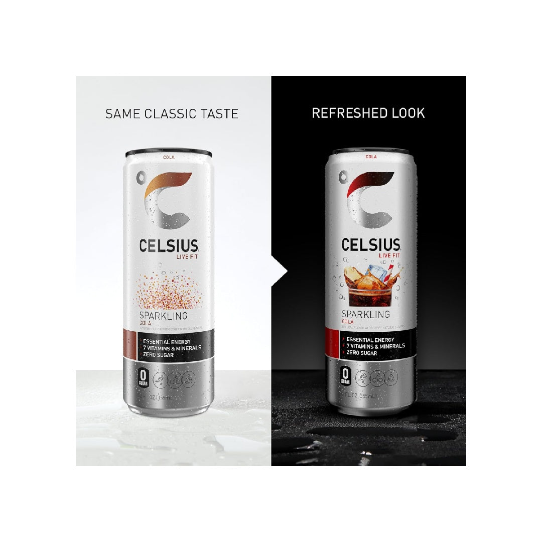 CELSIUS Sparkling Cola, Functional Essential Energy Drink 12 Fl Oz (Pack of 12)